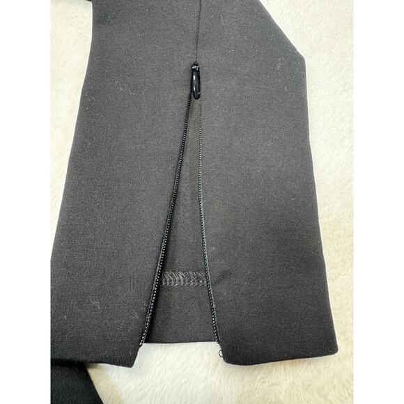 J Crew Leather Panel Dress Bodycon Stretch Zip Cuffs In Black Womens Size 8 - Picture 3 of 12